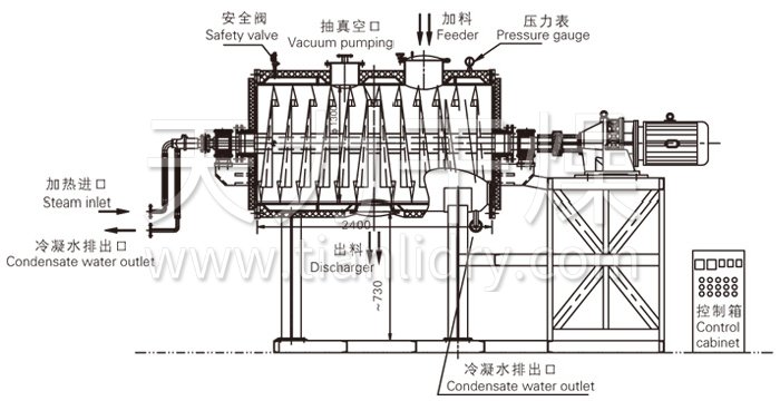 真空耙式干燥機結構示意圖